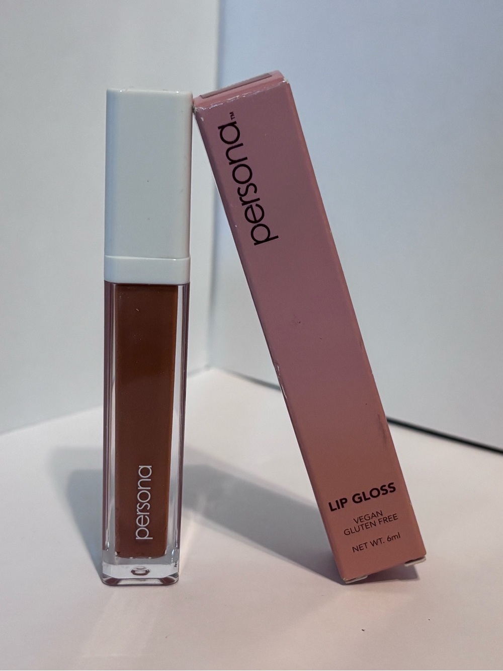 Persona Lip Gloss in Brown Nude and White Cap